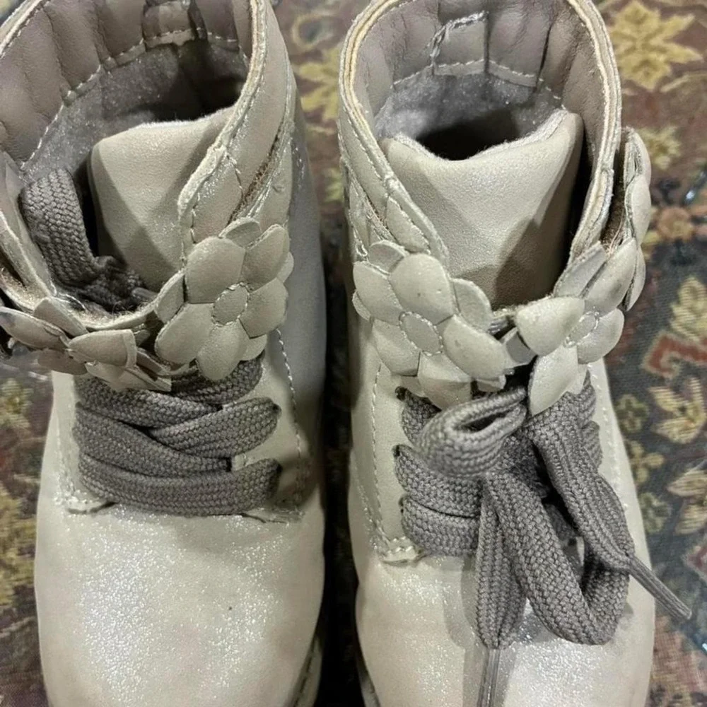 Carter's silver High Top Boots .Size 8 toddler